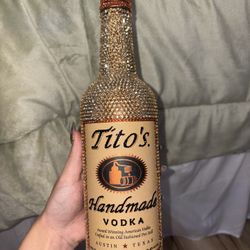 Handmade Bedazzled Tito’s Bottle