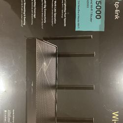 TP-LINK
Archer BE5000 : Dual-Band Wi-Fi 7 Router : 2. 5G Multi-Gig Connectivity : 5x External Antennas with Beamforming