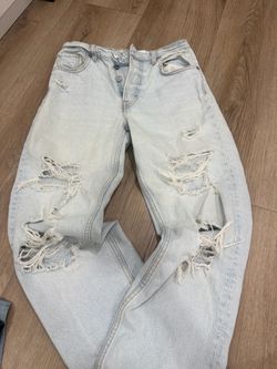 Light Wash Distressed Baggy Jeans