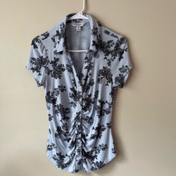 Light blue floral print blouse!