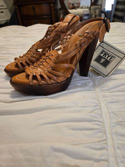 Frye Leather huarache heels