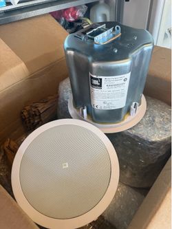 Set of 8 JBL Control 16C/T 6-1/2" commercial in-ceiling 70v paging speakers