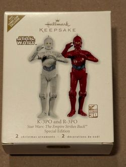 Star Wars Hallmark Keepsake ornaments SDCC exclusives comic con k3po r3po u3po r5d4 boba fett Endor gonk mouse droid carbon chamber sand people darth