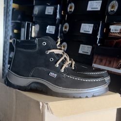 KUT Mens Moc Toe Boots Work Western Casual Lightweight Leather All Terrain Shoes