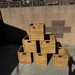 6 IKEA Woven Baskets 