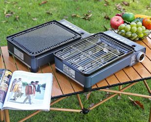 Double-Burner Portable Gas Stove - Folding