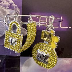 Yellow Charm Bangle Bracelet #4