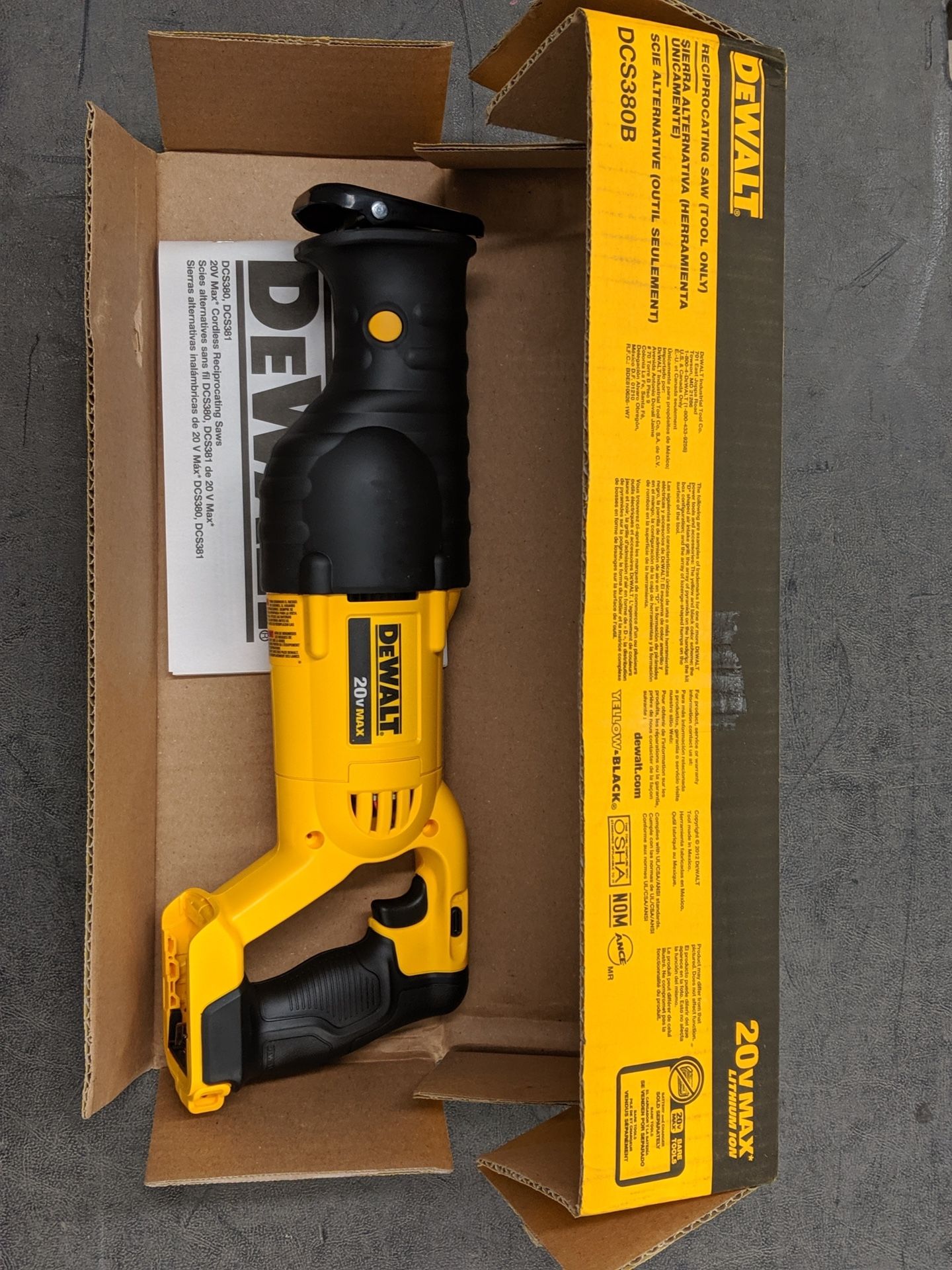 Dewalt 20v reciprocating saw (tool only)