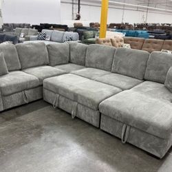 ✅️✅️4-Piece Convertible Sectional
Sleeper Sofa, Chaise Storage, Sofa Storage & USB Port✅️✅️
