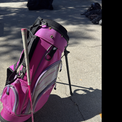 Girls Pink Golf Club and Bag