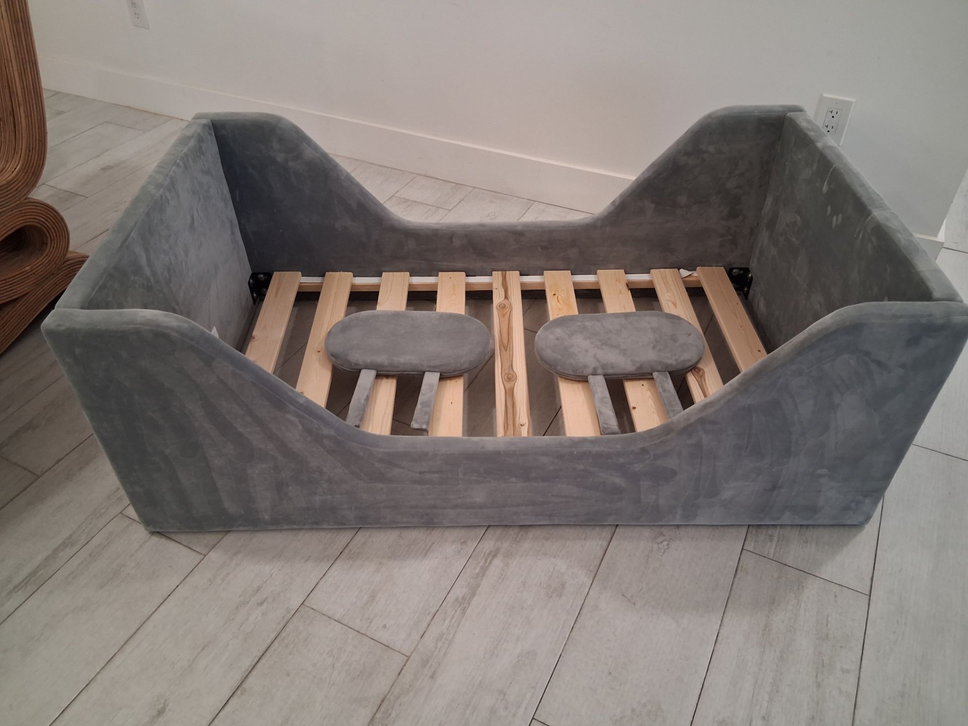Gray toddler bedframe only