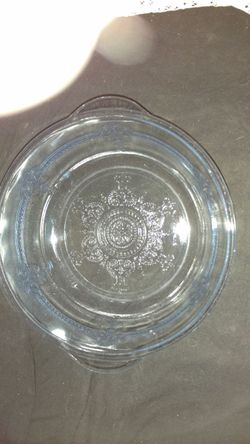 Vintage 1940 Fire King field philbe covered casserole