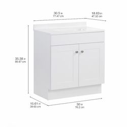 Bathroom vanity and sink 30”