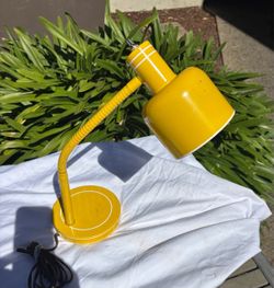 Vintage Desk Lamp Yellow Gooseneck
