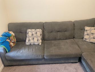Gray Fabric Sectional Sofa
