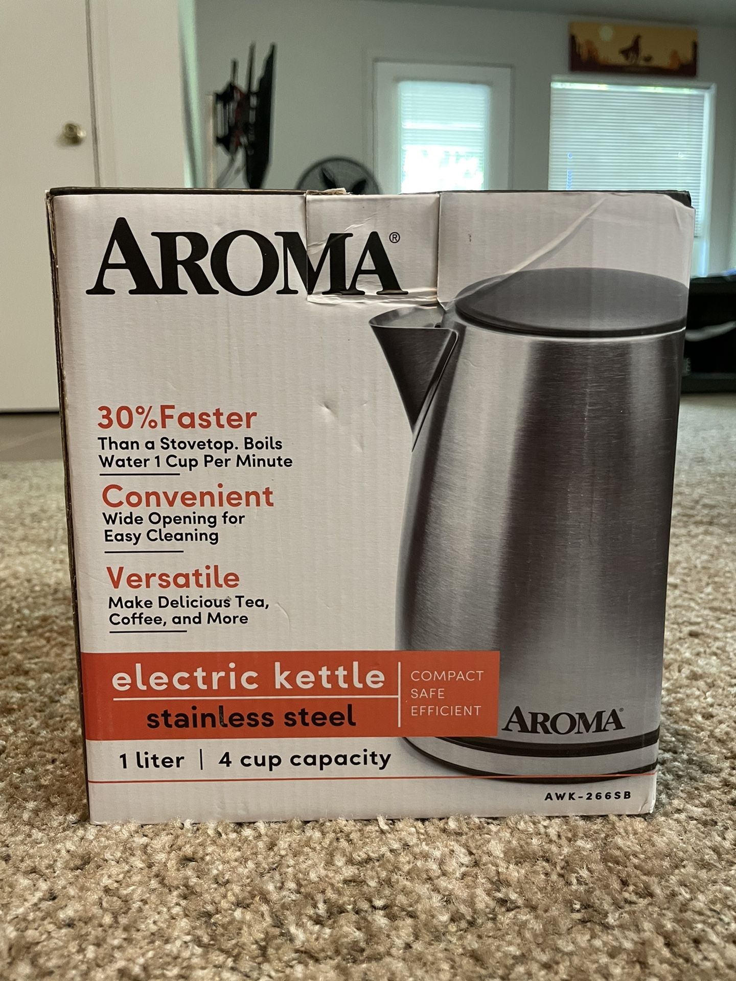 Aroma Electric Kettle Stainless Steel Compact Kettle 