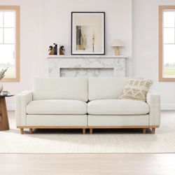 Liam 2 Piece Overstuffed Feather Wood Base Sectional Sofa