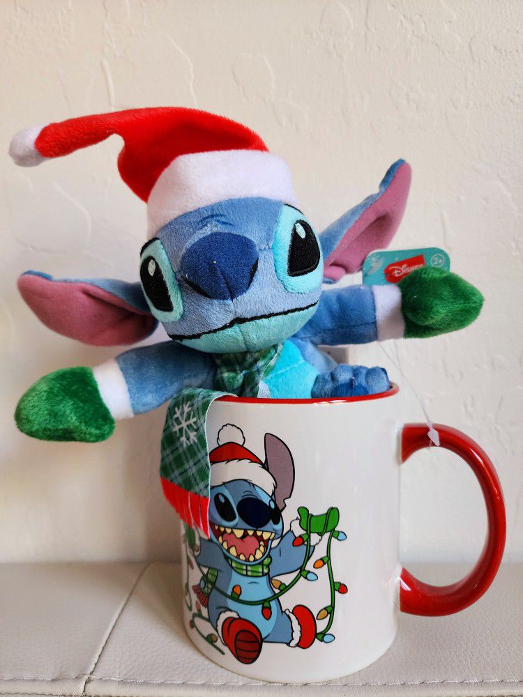 Disney  Santa Stitch In Large Ceramic Mug