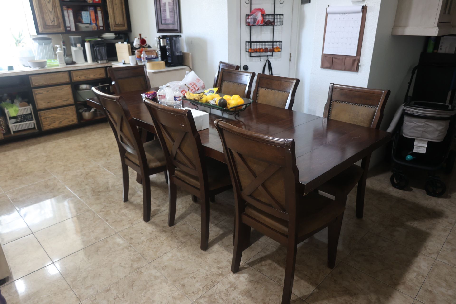 Extendable Dining Table Set With 8 Chairs 