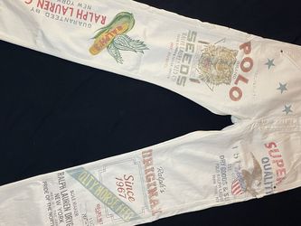 Polo Ralph Lauren Saranac Lake Carpenter White Pants Mens 36x34