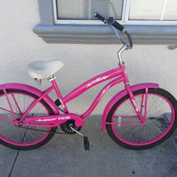 Girl's 24" Hot Pink Beach Cruiser 