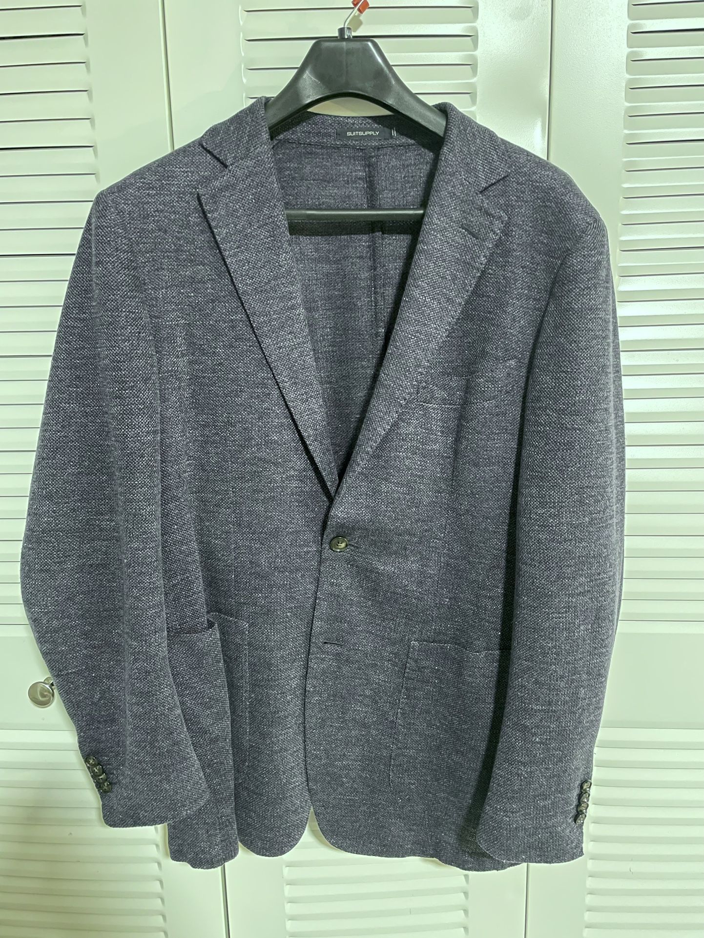 Men's Suitsupply Summer Linen Cotton Dondi Tailored Blazer Size 44 Navy Blue
