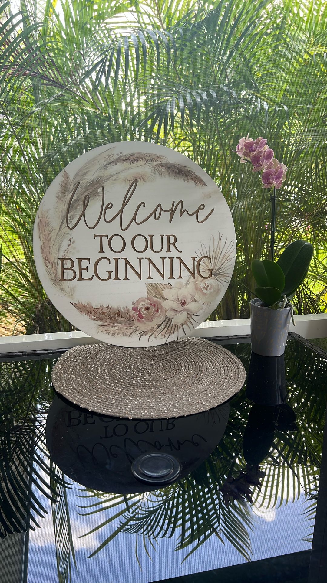 Wedding Welcome To Our Beginning sign