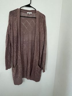 Pink Sweater Cardigan Large