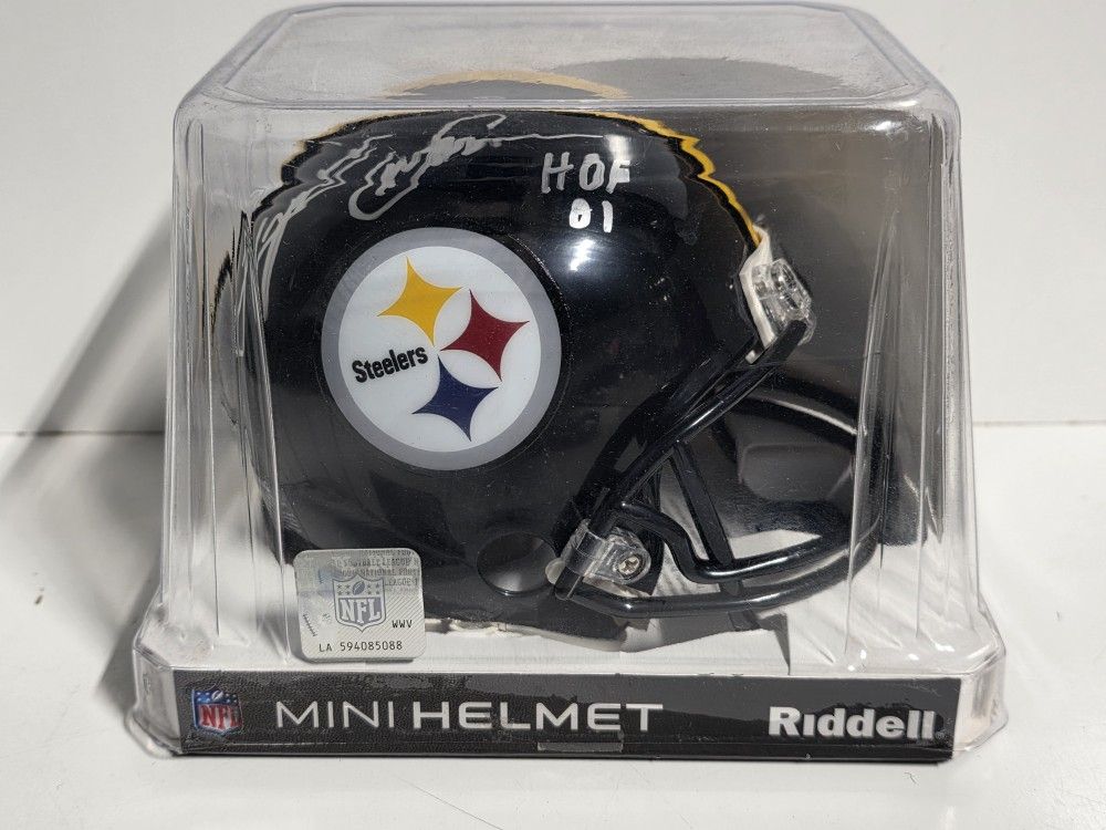 Riddell Steelers Mini Helmet Autographed by Lynn Swann HOF 01 COA Certified