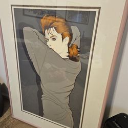 Robert Blue Serigraph Framed From 1980's Julia 