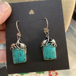 Vintage Sterling And Turquoise Earrings 