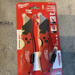 Milwaukee 6 in 1 Fastback Folding Utility Knife 2 pk