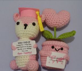 2pc Handmade Celebratory Crochet Critters