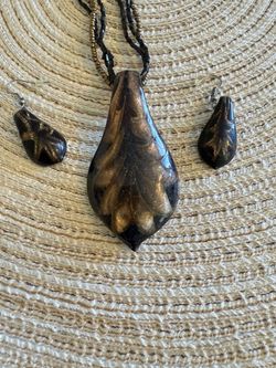 Handmade Glass Necklace And Earrings Set