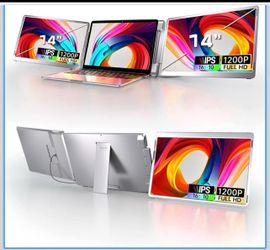 Monitor Laptop Screen Extender, FHD 1200P 16:10 Laptop Screen Extender, Left Screen 360° Flip Portable Monitor for 12-16.5" Laptops with HDMI/USB-C, P