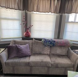 Bassett Sofa 83” — Grey / Taupe