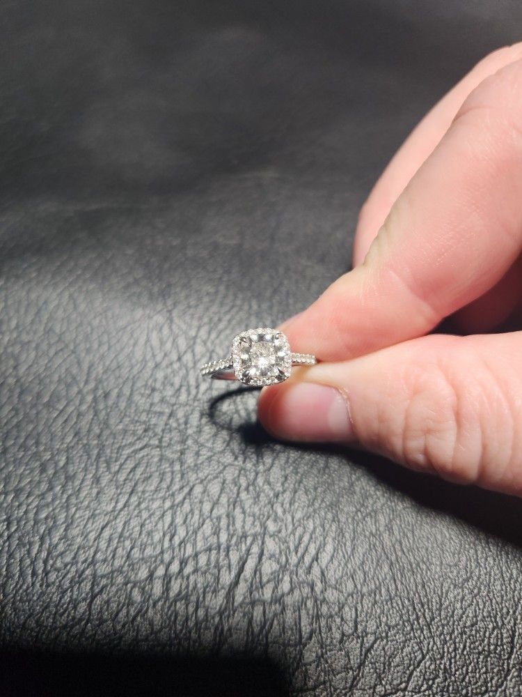 1.39ct Cushion Halo Engagement Ring