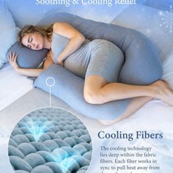 Pharmedoc Pregnancy Pillow, U-Shape Full Body Pillow -Dark Grey