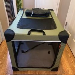 NEW Portable 36" Soft 4-Door Foldable Dog Crate w/ Carrying Bag - Pet Travel Kennel Carrier Playpen
