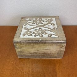 Vintage Jamaican Hand-Carved Wooden Box