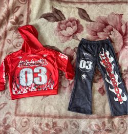 Shein 5Y Red Hoodie and Pants Set