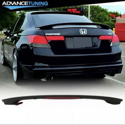 Fits 08-12 Honda Accord 8th Sedan OE Factory Matte Black Trunk Spoiler LED Brake