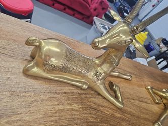 Brass Deer Figurine with Engraved Detail