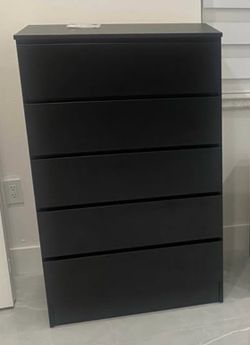 Chest with 5 drawers - black