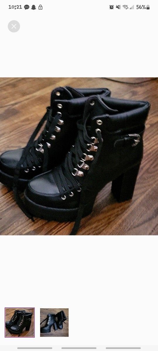 Black High Heel Boots 