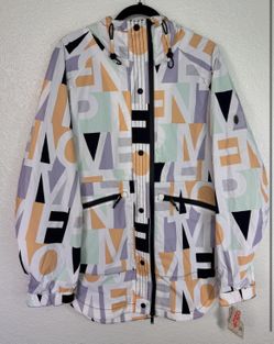 Chaqueta Free People Singing In The Rain para mujer, talla pequeña, logo FP, colores pastel, plegable, NUEVA