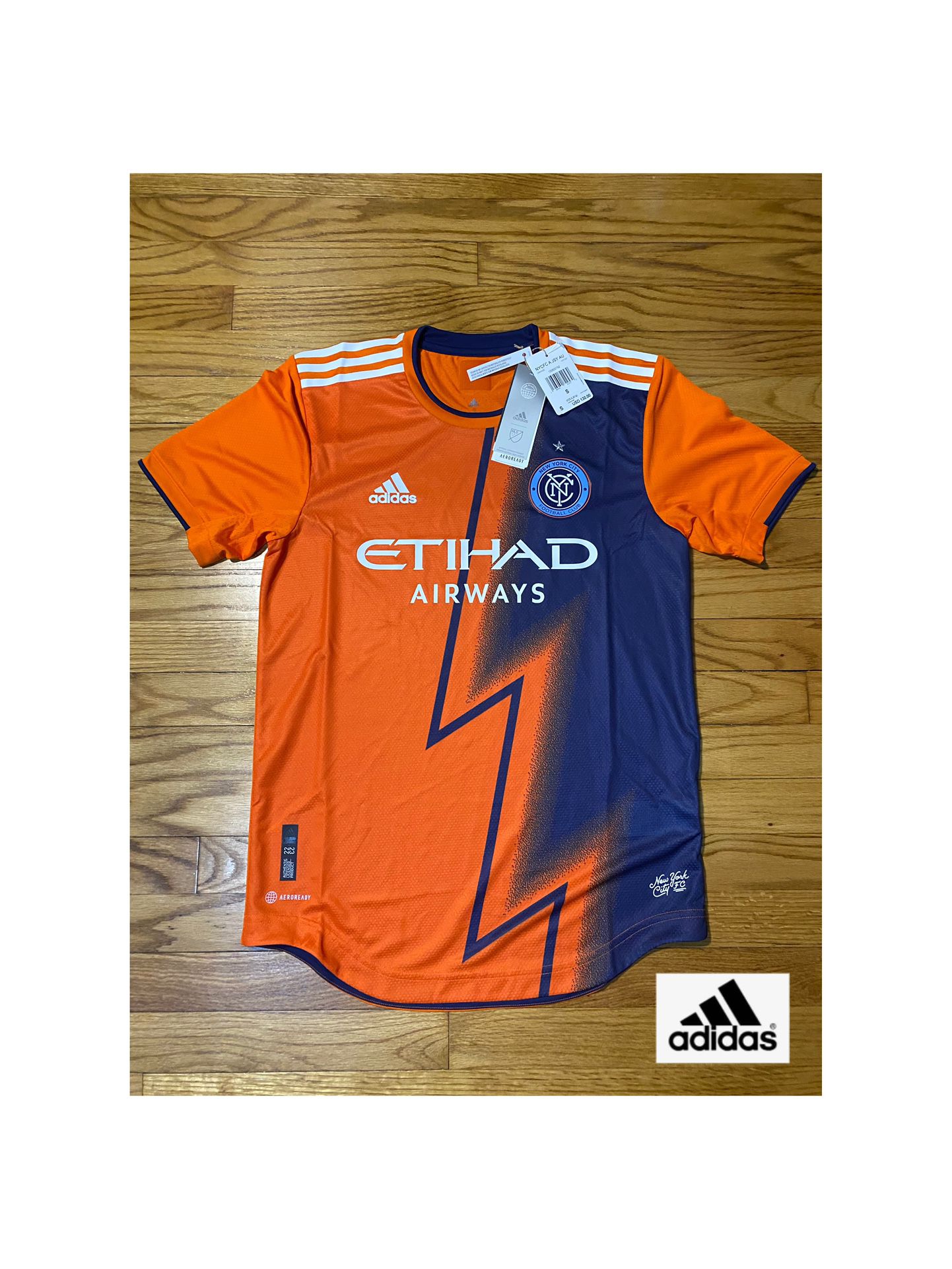 adidas New York City FC NYCFC Away Soccer Authentic Jersey Men’s Sz S New!! 