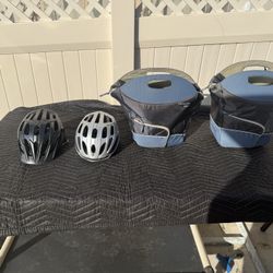 Bike Gear Bundle - 2 Helmets & Panniers Price: $90 OBO