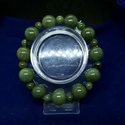 Burmese icy Type A Jadeite Jade Lucky Bracelet.