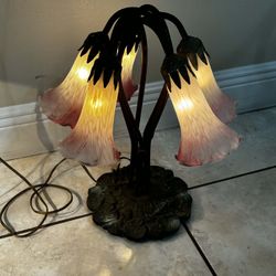 Vintage Meyda Tiffany Style Pond Lily 5-Light Lamp